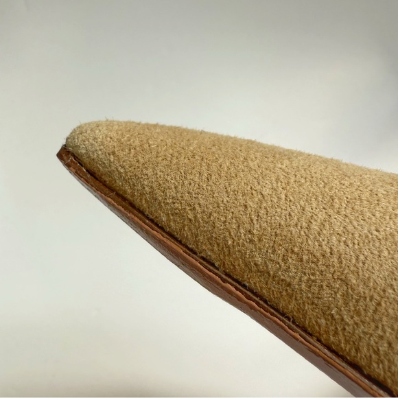 AQUAZZURA TAN CAMEL SUEDE HANGING FRINGE TIE KNOT POINTED TOE HIGH HEEL PUMPS - Picture 11 of 13